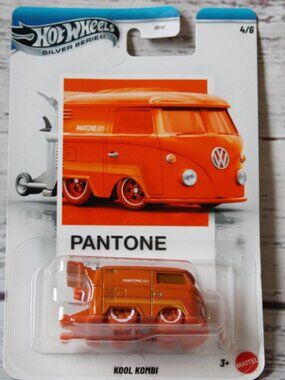 Hot Wheels Kool Kombi Silver Series Pantone Orange Volkswagen 1:64 Diecast Van